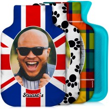 Personalised Photo Hot Water Bottle with Union Jack Design from HappySnapGifts®