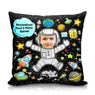 (25cm Square) with Coloured Version Black Soft Velvet Polyester Fabric (Personalised with Text)