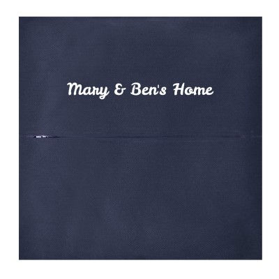 (30cm Square) - Navy Blue Cotton Fabric with Zip Opening