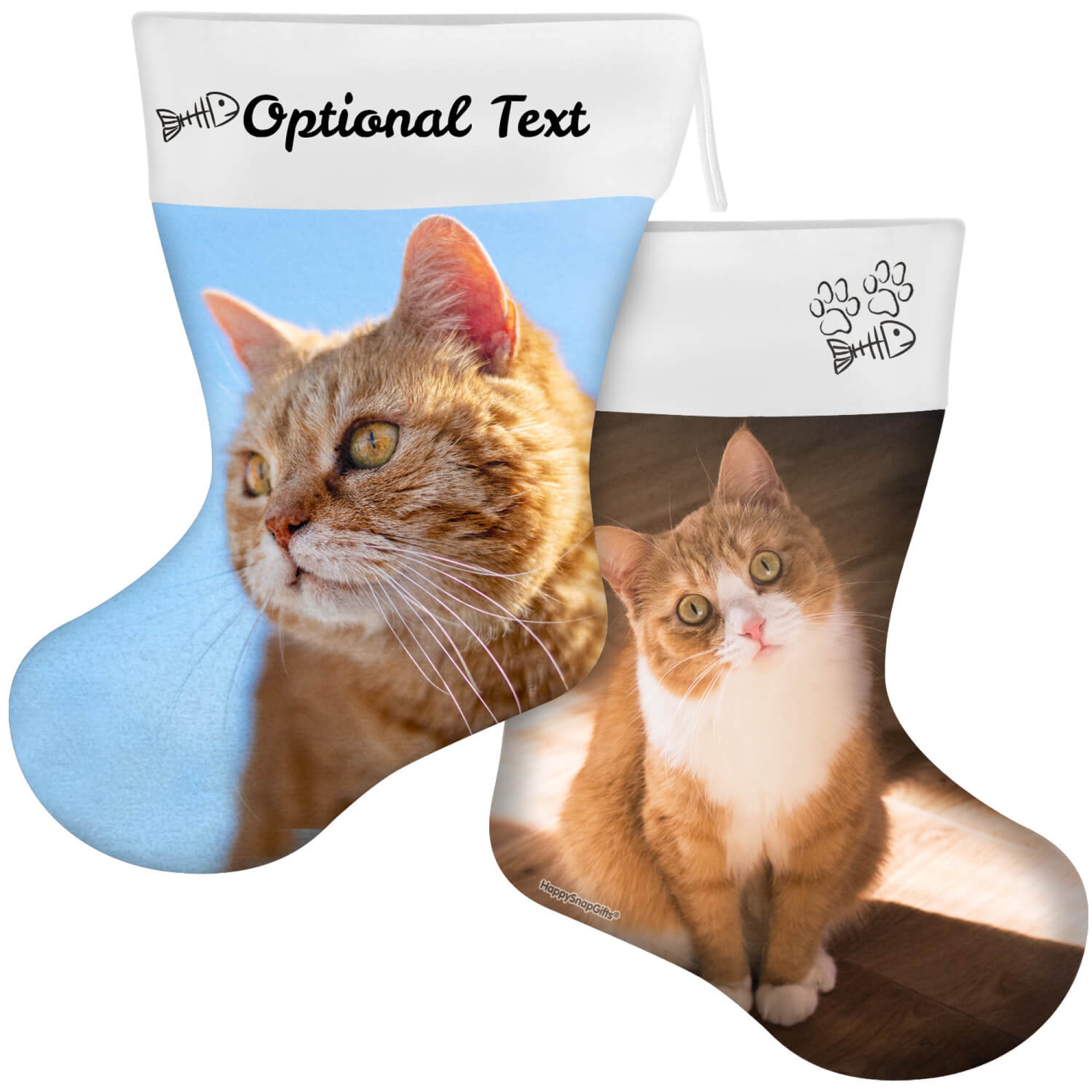 orange cat christmas stocking