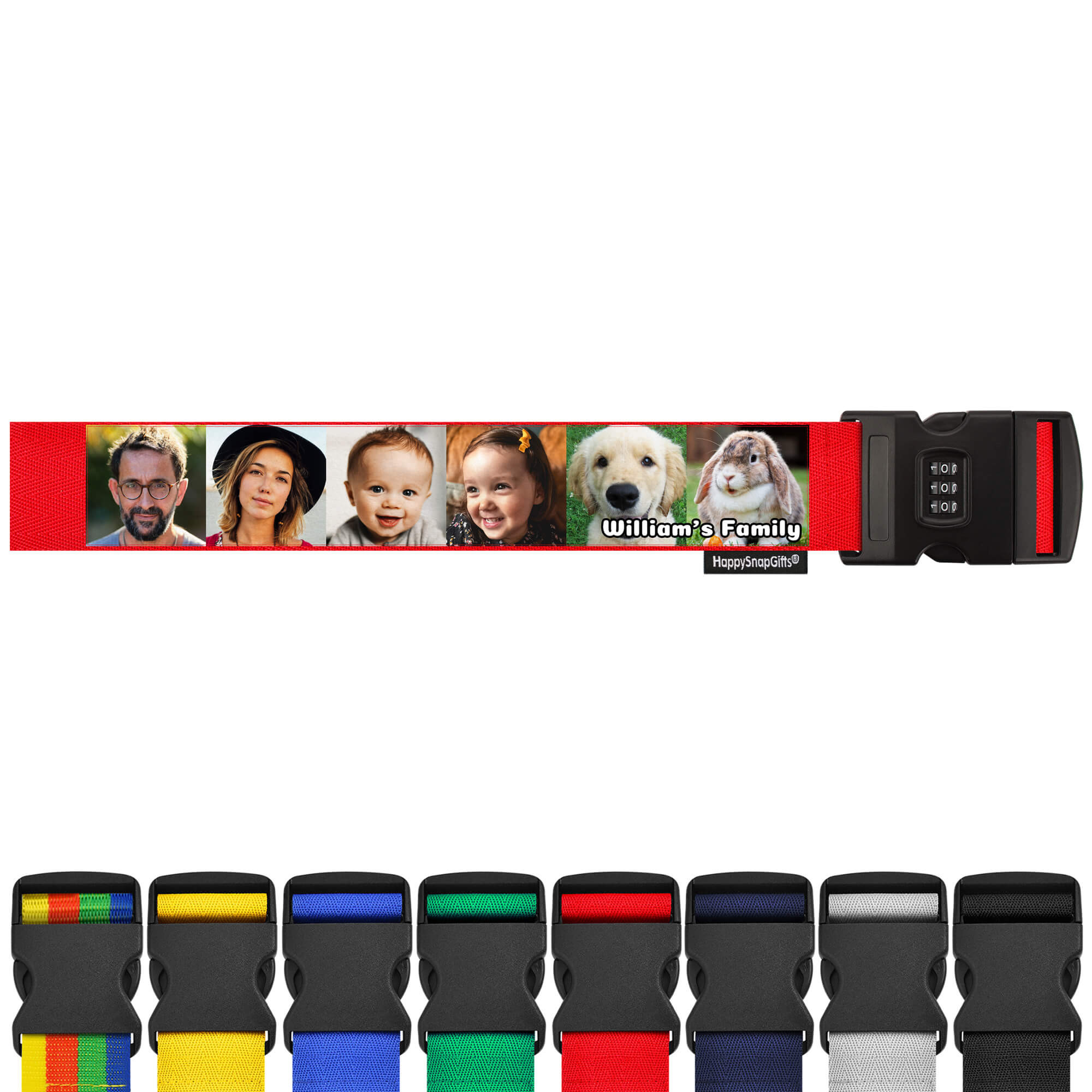 Personalised Luggage Strap with Photo Print UK Made Suitcase Straps