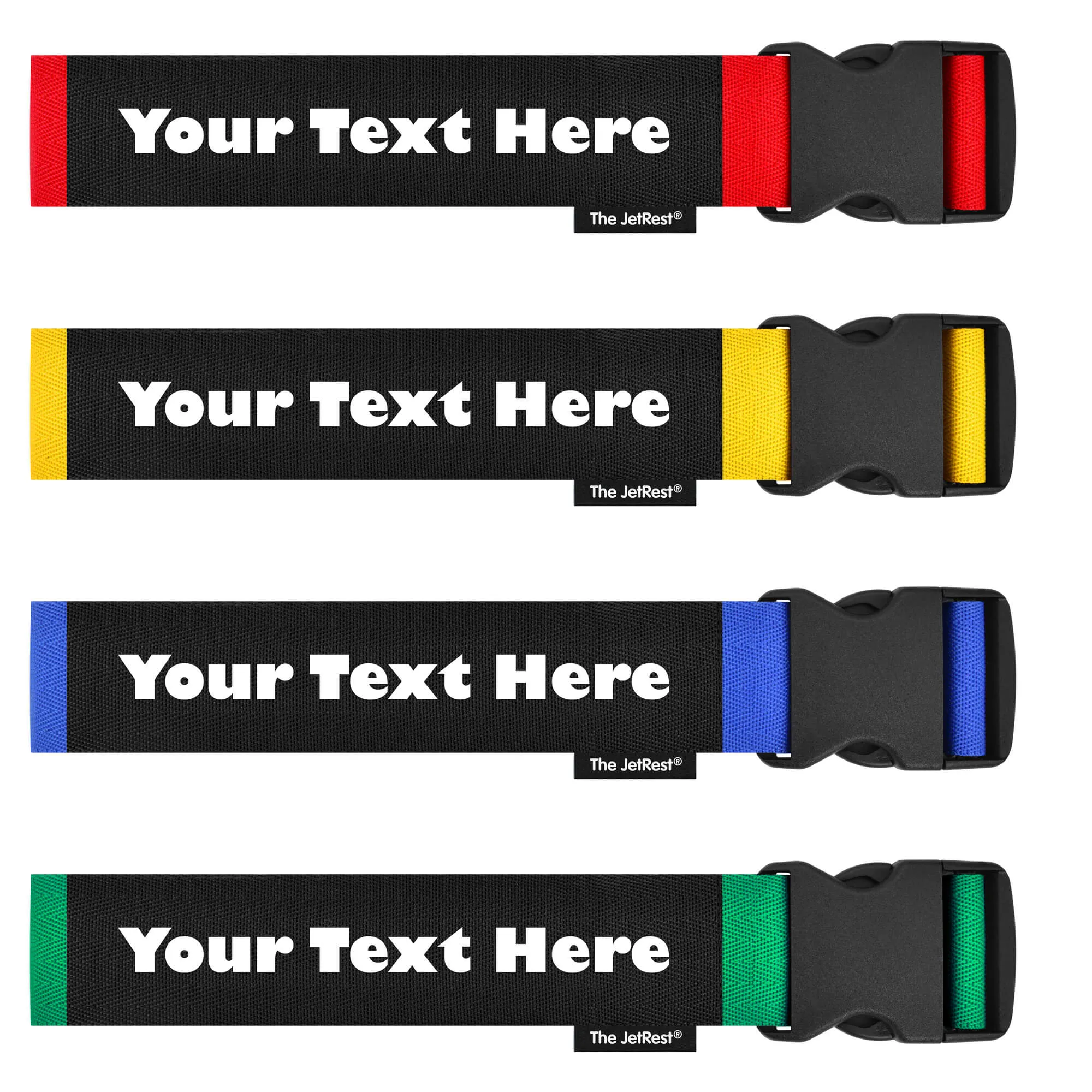 Pack of Personalised Luggage Straps (UK Made Suitcase Straps) - Main Image