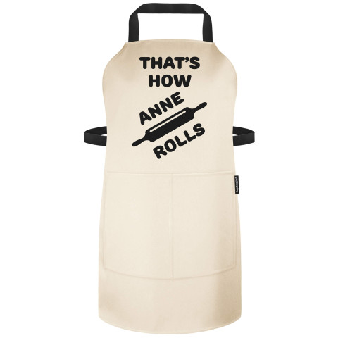 (70cm x 55cm) with Roll Icon - Black Polycotton Fabric (Personalised with Text) - Standard 25mm x 750mm