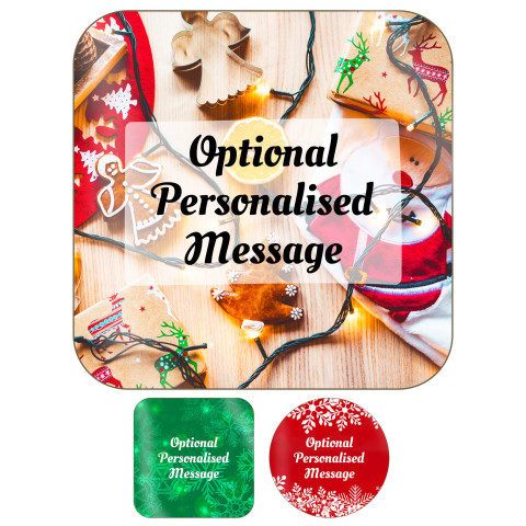 Square Shape - Christmas Decorations Design (Personalised with Text)