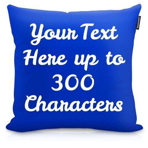 (Square 40cm) with Alphabet Theme - Royal Blue Soft Velvet Polyester Fabric (Personalised with Text)