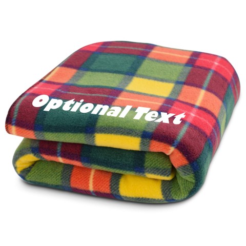 (200cm x 140cm) - Tartan Check Fleece Fabric (Personalised with Text)