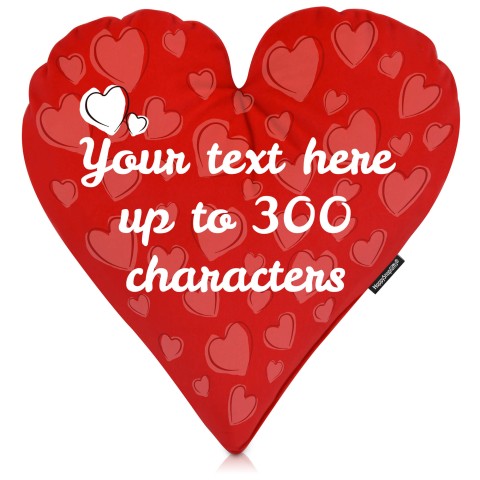 (Heart 40cm) - Red Soft Velvet Polyester Fabric (Personalised with Text)