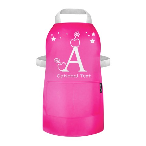 (55cm x 40cm) with Alphabet Theme - Purple Water Resistant Polyester Fabric (Adjustable hook & loop fastening with safety break) (Personalised with Text) - 25mm x 500mm with Matching Fabric Pocket