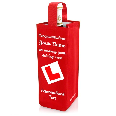 Regular (24cm x 8cm) with Learner Driver Design - Red Mock Suede Polyester Fabric (Personalised with Text)