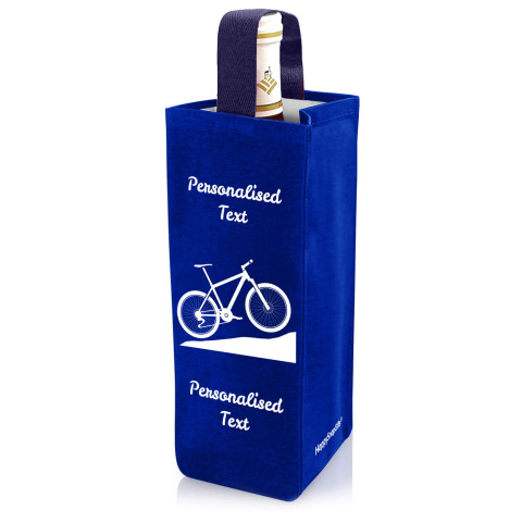 Regular (26cm x 9cm) (Mountain Biking Icon) - Royal Blue Mock Suede Polyester Fabric