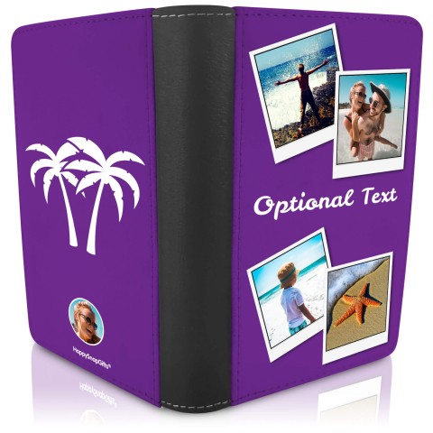 (UK Standard 21cm) (Palm Trees Icon) - Red (Personalised with Text)