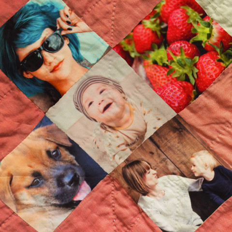 - White Mock Suede Polyester Fabric 6 Photos (10cm x 10cm) (Personalised with Text) (Twin Pack) + Personalised Text Patch
