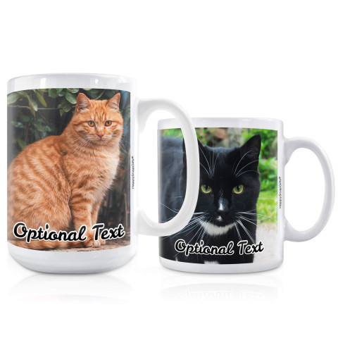 (10oz White) with 2 Photos Printed Front & Back (Optional Personalised Gift Text)