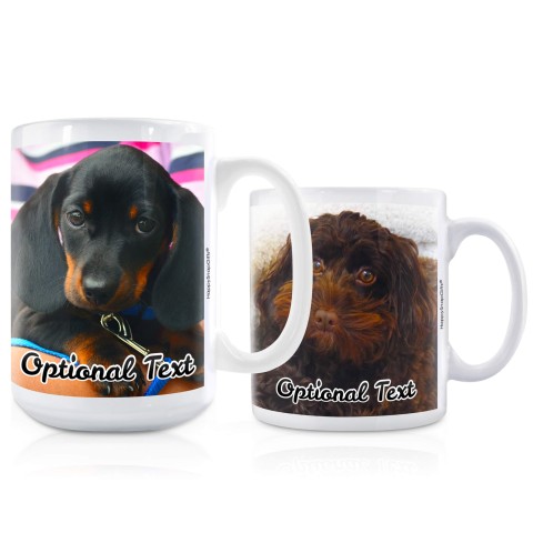 (10oz White) with 2 Photos Printed Front & Back (Optional Personalised Gift Text)