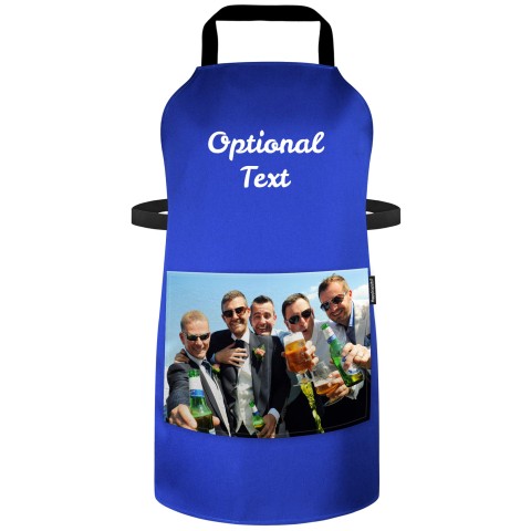 (70cm x 55cm) - Black Polycotton Fabric (Optional Personalised Gift Text) - Standard 25mm x 750mm with Pocket for Photo Print