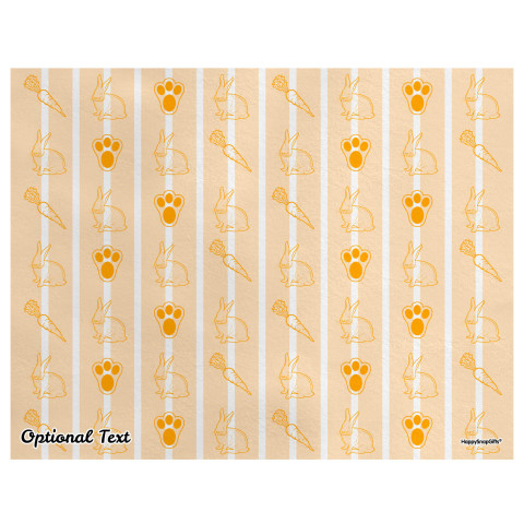 (55cm x 40cm) with Rabbit Theme Orange Soft Velvet Polyester Fabric Personalised Text
