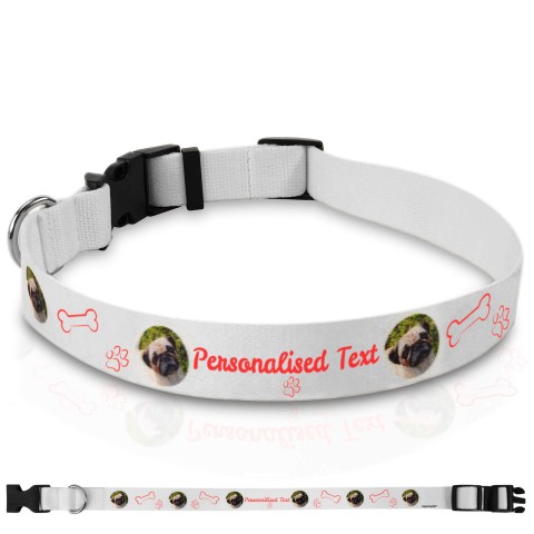 - Small (30cm-40cm) Paws & Bones Theme Red (Optional Personalised Gift Text)