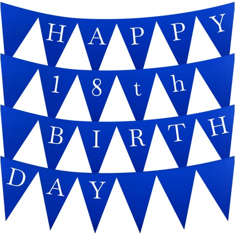 - 5 Metres with 24 Triangle Flags (28cm) Royal Blue Mock Suede Polyester Fabric (Optional Personalised Gift Text)