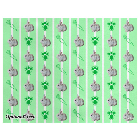 (55cm x 40cm) with Rabbit Theme Green Soft Velvet Polyester Fabric (Optional Personalised Gift Text)