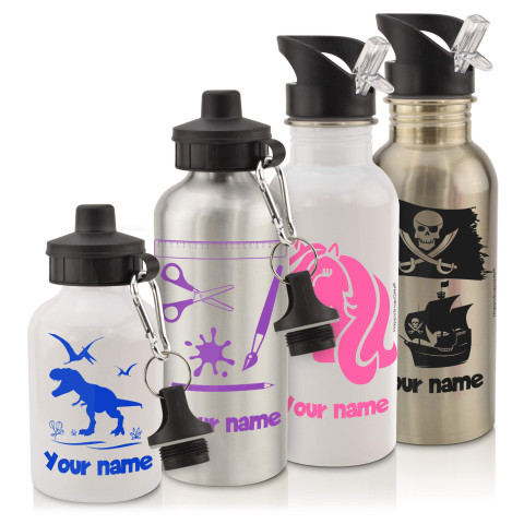 in White (600ml) with Drinking Straw (Unicorn Icon) Red (Optional Personalised Gift Text)