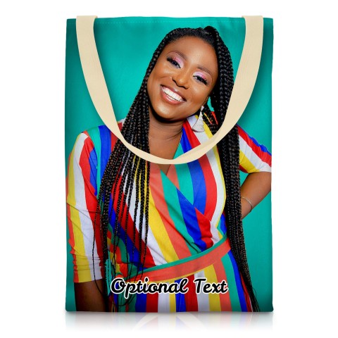 Regular (37cm x 26cm) (Natural) Mock Suede Polyester Fabric with Long Handles (Optional Personalised Gift Text)