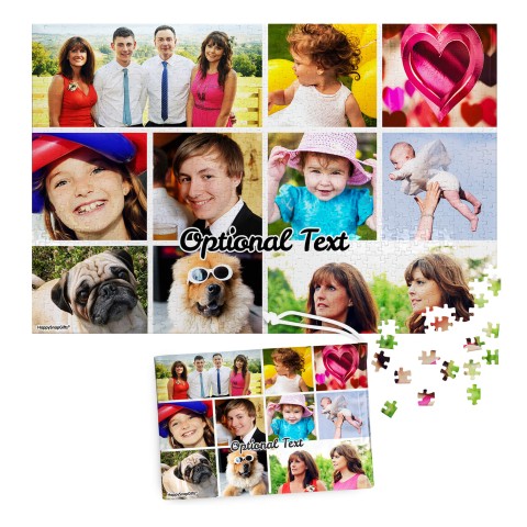 300 Pieces (Edge to Edge Photo Print) (Optional Personalised Gift Text) & Matching Drawstring Gift Bag