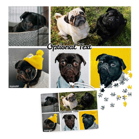 300 Pieces (Edge to Edge Photo Print) (Optional Personalised Gift Text) & Matching Drawstring Gift Bag