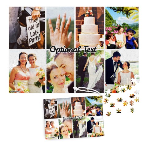 300 Pieces (Edge to Edge Photo Print) (Optional Personalised Gift Text) & Matching Drawstring Gift Bag