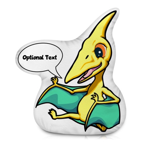 (Approx. 25cm) eith Pterodactyl Design Soft Velvet Polyester Fabric (Optional Personalised Gift Text)