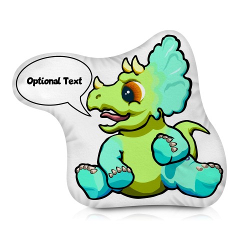 (Approx. 25cm) with Triceratops Design Soft Velvet Polyester Fabric (Optional Personalised Gift Text)