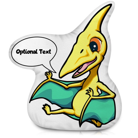 (Approx. 40cm) eith Pterodactyl Design Soft Velvet Polyester Fabric (Optional Personalised Gift Text)