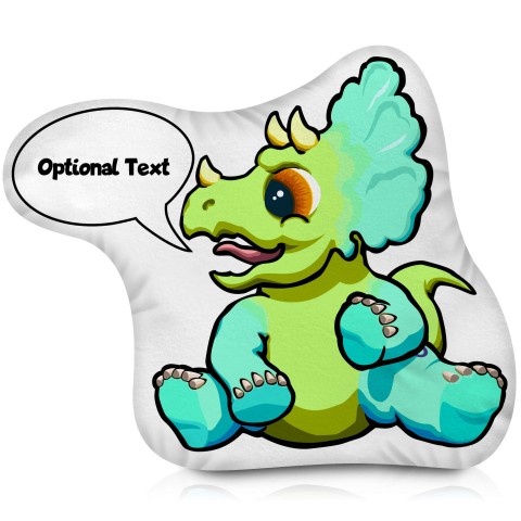 (Approx. 40cm) with Triceratops Design Soft Velvet Polyester Fabric (Optional Personalised Gift Text)