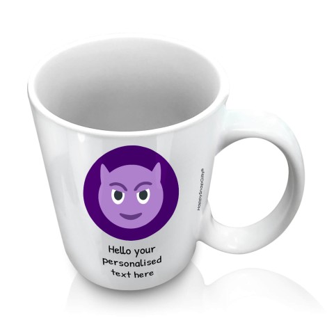 (10oz White) - Purple Devil (Personalised with Text)