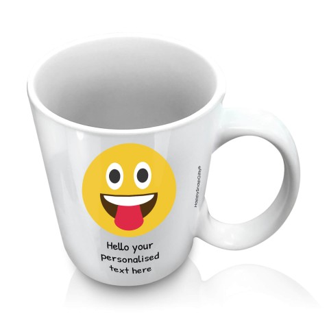 (10oz White) - Tongue Out (Personalised with Text)