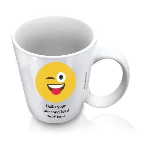(10oz White) - Tongue with a Wink (Personalised with Text)
