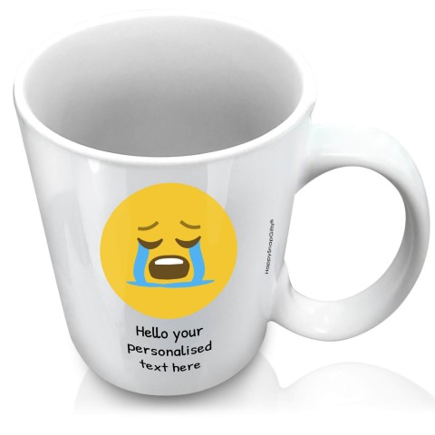 (XL 15oz White) - Crying (Personalised with Text)