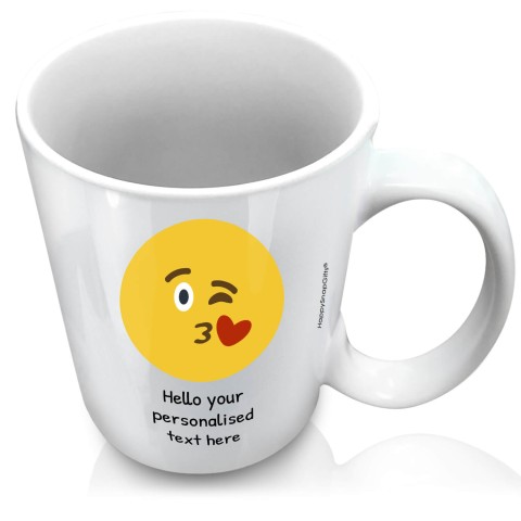 (XL 15oz White) - Kiss with a Wink (Personalised with Text)