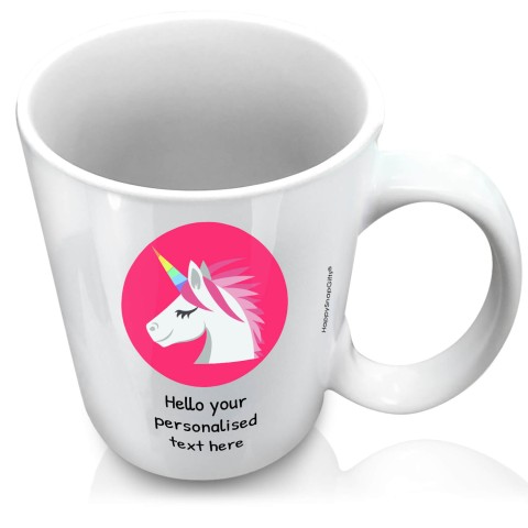 (XL 15oz White) - Unicorn (Personalised with Text)