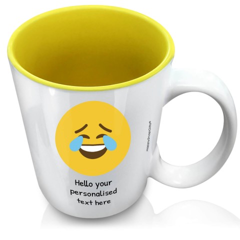 (XL 15oz Yellow) - Crying with Laughter (Personalised with Text)