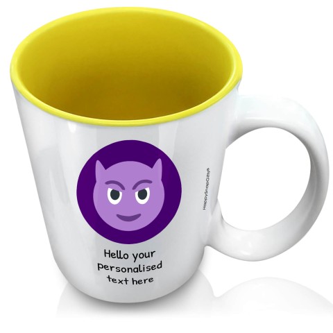 (XL 15oz Yellow) - Purple Devil (Personalised with Text)