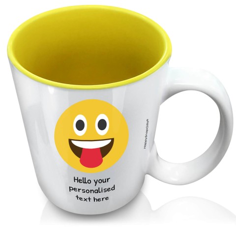 (XL 15oz Yellow) - Tongue Out (Personalised with Text)