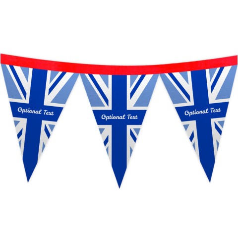 - 1 Metre with 8 Flags (20cm) with Blue Union Jack Design Mock Suede Polyester Fabric