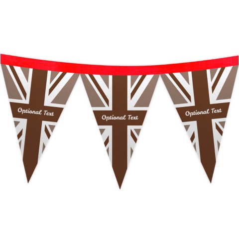 - 1 Metre with 8 Flags (20cm) with Brown Union Jack Design Mock Suede Polyester Fabric
