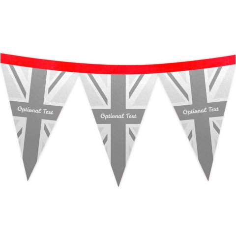 - 1 Metre with 8 Flags (20cm) with Grey Union Jack Design Mock Suede Polyester Fabric