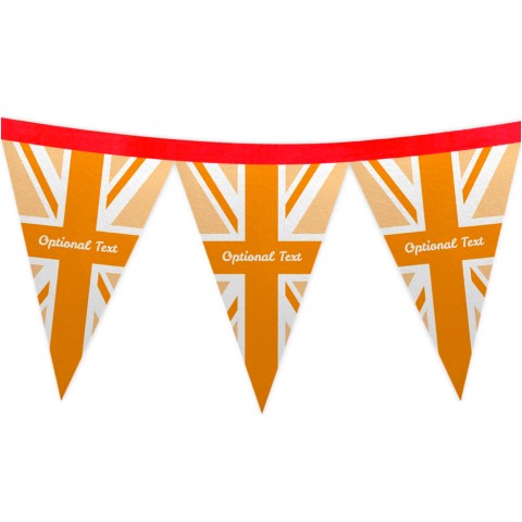 - 1 Metre with 8 Flags (20cm) with Orange Union Jack Design Mock Suede Polyester Fabric