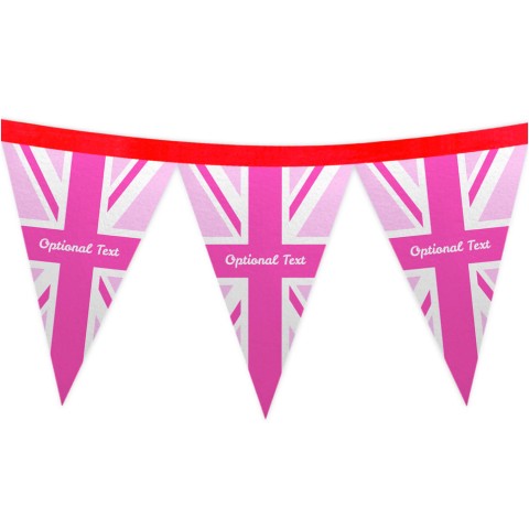 - 1 Metre with 8 Flags (20cm) with Pink Union Jack Design Mock Suede Polyester Fabric
