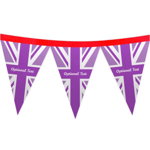 - 1 Metre with 8 Flags (20cm) with Purple Union Jack design Mock Suede Polyester Fabric