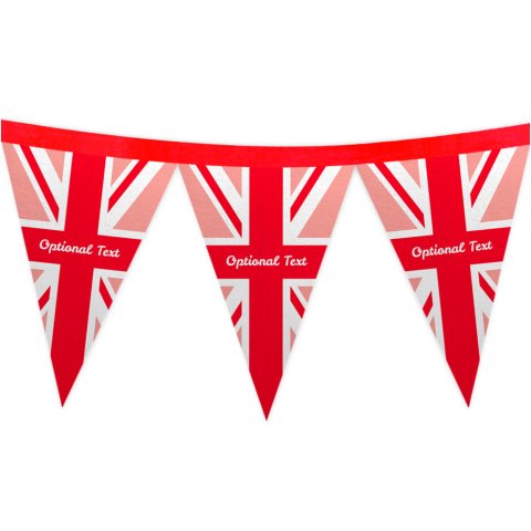 - 1 Metre with 8 Flags (20cm) with Red Union Jack Design Mock Suede Polyester Fabric