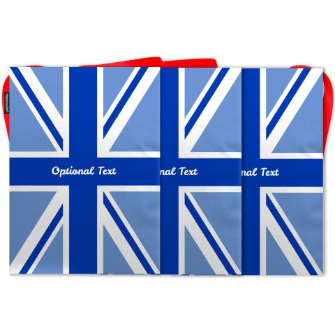 - 5 Metres with 12 Rectangle Flags (28cm) with Blue Union Jack Design Mock Suede Polyester Fabric