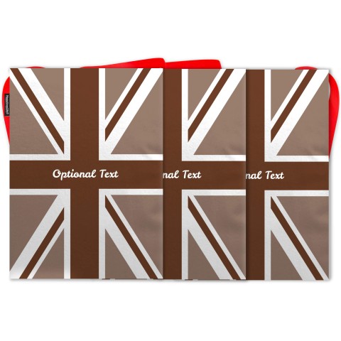 - 5 Metres with 12 Rectangle Flags (28cm) with Brown Union Jack Design Mock Suede Polyester Fabric